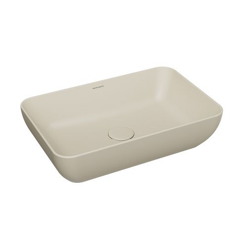 Раковина керамическая Kerama Marazzi PLAZA PLR.wb.55\SAN 60х40 накладная цвет бежевый без отверстий под смеситель