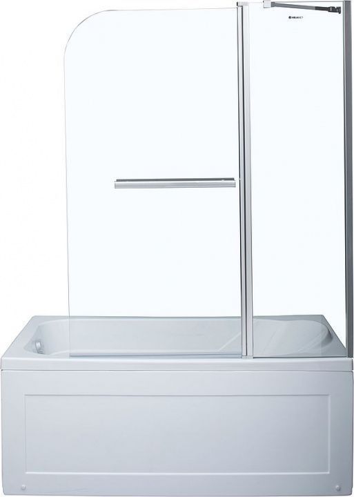 Душевая шторка на ванну Aquanet SG-1200 120х150 стекло прозрачное профиль хром ориентация универсальная