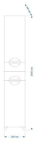 Шкаф-пенал Misty Лаванда Э-Лав05035-011Л 40х190 напольный цвет белый - фото 5