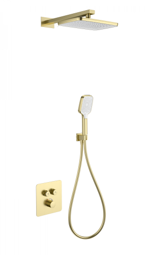 Душевая система Wonzon & Woghand WW-B4003-BG встраиваемая в стену цвет золото с термостатом