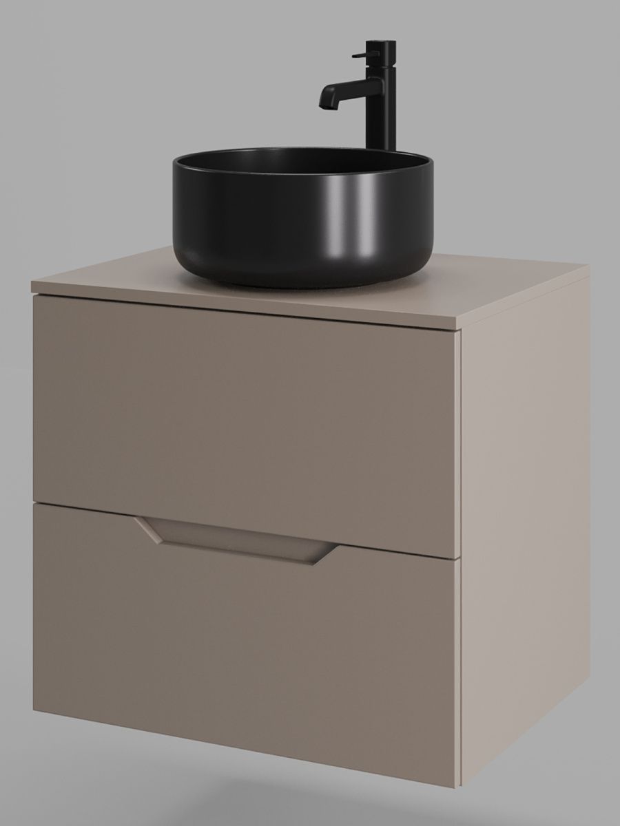 Тумба с раковиной Orange Line Li-60TuLMDF+B07-345B 60х50 подвесная цвет бежевый