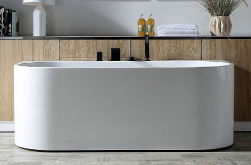 Ванна акриловая Abber AB9310 170х80 пристенная овальная с каркасом