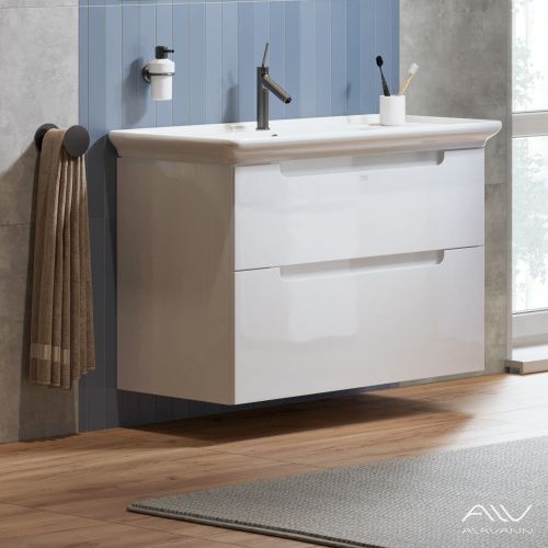 Тумба с раковиной Alavann Berta ALV0968000 110х50 подвесная цвет белый