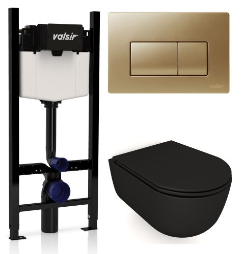 Комплект унитаз с инсталляцией и клавишей смыва Valsir KIT VSMG 7334NEMT Slim P1