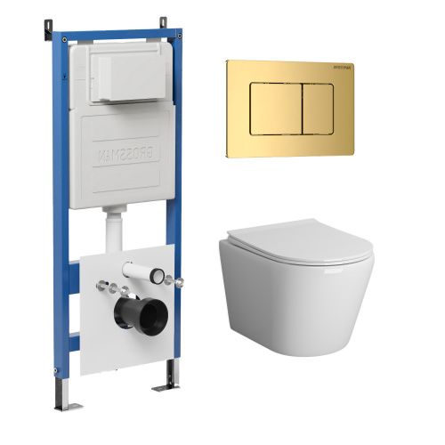 Инсталляция + кнопка смыва + унитаз Grossman Classic 97.4478BMS.04.30M