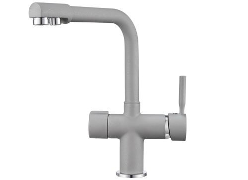 Смеситель для кухни Granula 2088, АЛЮМИНИУМ на мойку серый