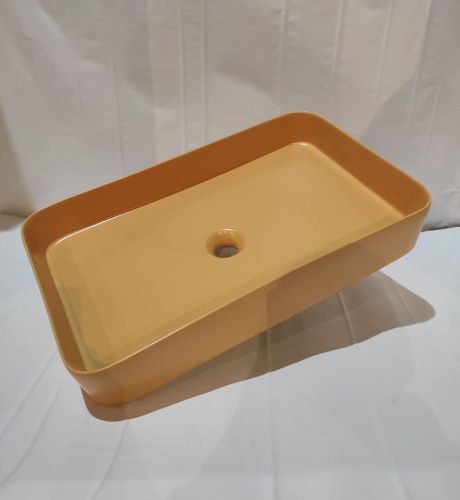 Раковина керамическая White Ceramic Blade W0517SETOC/Blade 70х40 накладная цвет оранжевый без отверстий под смеситель