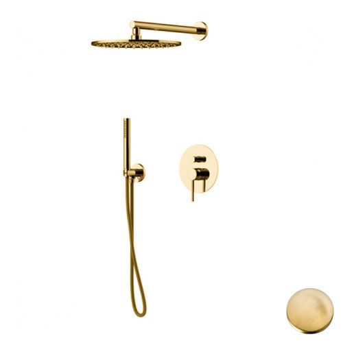 Душевая система Gattoni Circle Two 9190/PDSG встраиваемая в стену цвет золото