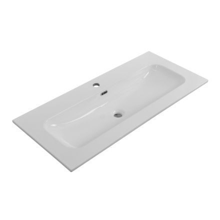 Раковина керамическая Cezares ECO CZR-8073-100 100х50 подвесная цвет белый 1 отверстие под смеситель