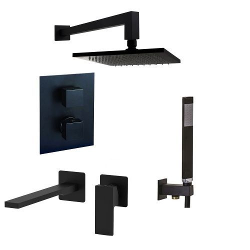 Душевая система Paffoni Elle KITLEQ518NO105 встраиваемая в стену с термостатом