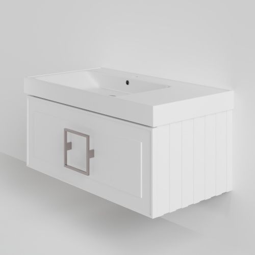 Тумба с раковиной La Fenice CUBO NFNC-01-CUB-B-90-1-90L 90х50 подвесная цвет белый