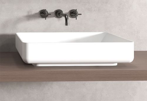 Раковина из искусственного камня Abber Stein AS2629 60х40 накладная цвет белый без отверстий под смеситель