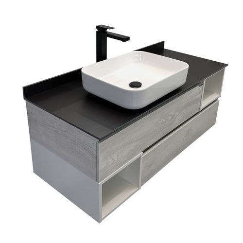 Тумба с раковиной Comforty Прага 00-00014834CF 120х50 подвесная цвет серый