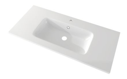 Раковина из искусственного камня Cezares 50170 100х50 подвесная цвет белый 1 отверстие под смеситель