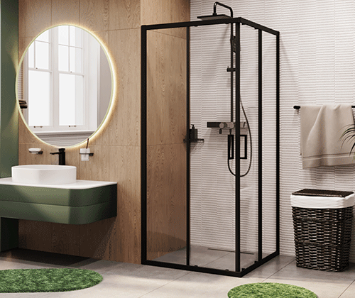 Душевой уголок Wasserkraft Dill 61S 61S03 90х90 стекло прозрачное профиль черный без поддона - фото 4