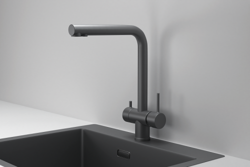 Смеситель для кухни Granula Kitchen Space 7011, ГРАФИТ МАТОВЫЙ на мойку серый