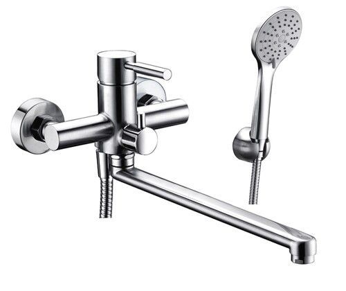 Смеситель для ванны и душа Wasserkraft Main 4100 4102L настенный хром