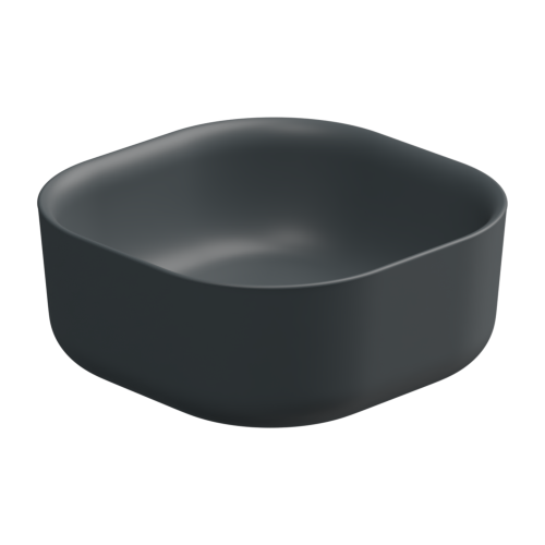 Раковина керамическая GSG Ceramic Design Hit! HILAVQU42028 40х40 накладная цвет черный без отверстий под смеситель