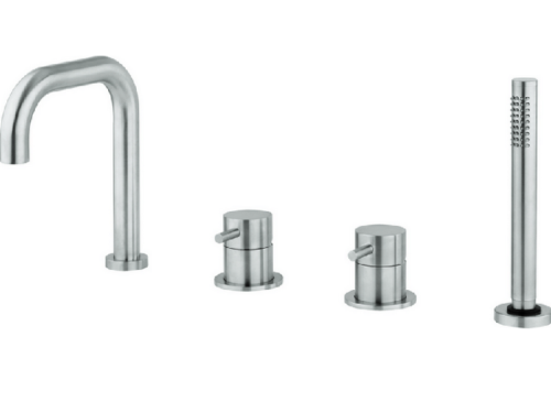 Смеситель Cisal Xion XI001260D1 на борт ванны нержавеющая сталь