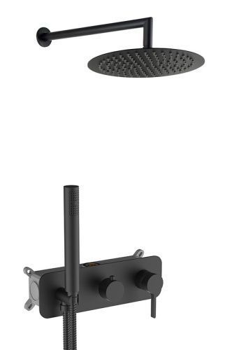 Душевая система AQG Urban Flow 19URFER23405 встраиваемая в стену цвет черный