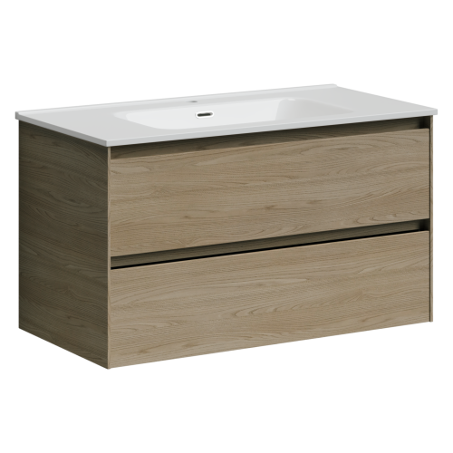 Тумба под раковину Sancos Cento CN90KE 90х50 подвесная цвет коричневый