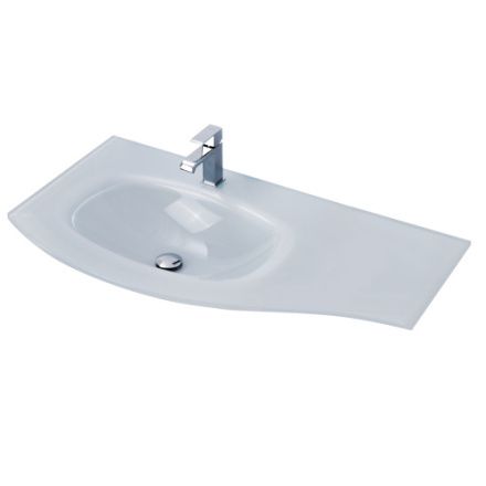 Раковина стеклянная Cezares 82409 100х50 подвесная цвет белый 1 отверстие под смеситель