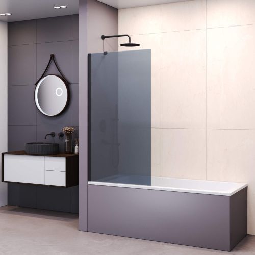 Душевая шторка на ванну RGW Screens 351115107-34 70х150 стекло тонированное профиль черный ориентация универсальная