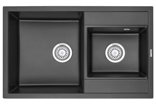 Кухонная мойка Granula 8201, ТУРМАЛИН 80х50 цвет черный поверхность матовая