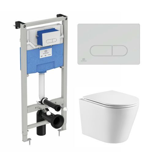 Комплект унитаз с инсталляцией с клавишей смыва Ideal Standard  R0309AA+AZ-0053-UQ