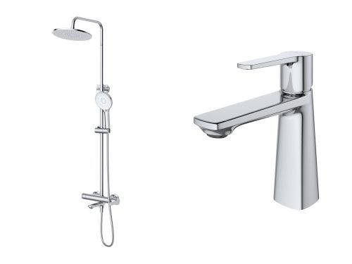 Комплект: стойка со смесителем Cezares LUX LUX-CVD/LS-01 настенный хром