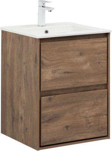 Тумба под раковину Aquanet Милан 00336376 50х50 подвесная цвет коричневый