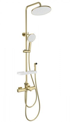 Душевая стойка Wonzon & Woghand Solid WW-C3011-A1-BG настенная цвет золото с термостатом