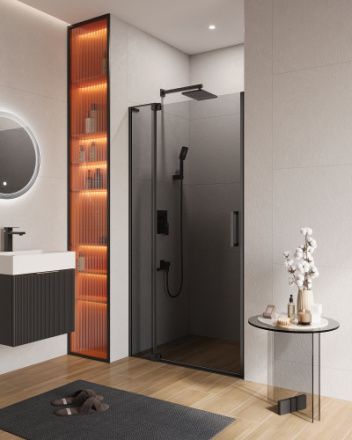 Душевая дверь Cezares SLIDER SLIDER-B-1-100/110-GRIGIO-NERO 100х195 стекло тонированное профиль черный