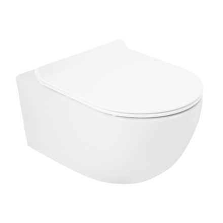 Чаша унитаза подвесная Cezares MOLVENO CZR-2468-TH-R цвет белый без сиденья безободковая каскадный смыв