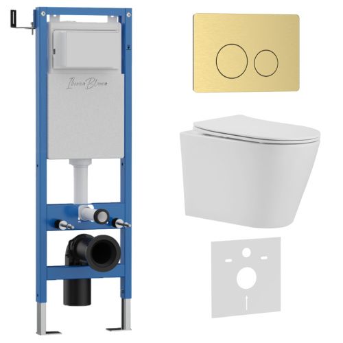 Комплект унитаз с инталляцией и клавишей смыва Iberica Blanca BURGOS ALTO IB.001M.BRA.231.815