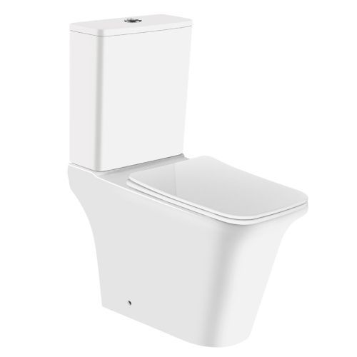 Унитаз-компакт напольный с бачком Azario AVERO AZ-1213A белый с сиденьем микролифт безободковый каскадный смыв