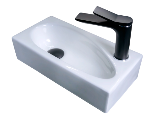 Раковина керамическая Gid Suspendido 51137 40х20 подвесная цвет белый 1 отверстие под смеситель