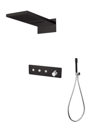Душевая система Boheme Fusion 130-BCR встраиваемая в стену цвет черный