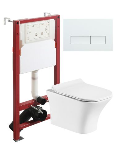 Комплект унитаз с инсталляцией и клавишей смыва Orange CI02-100W+APB288