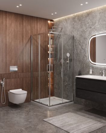 Душевой уголок Cezares MOLVENO MOLVENO-A-2-90-C-Cr-IV 90х90 стекло прозрачное профиль хром без поддона