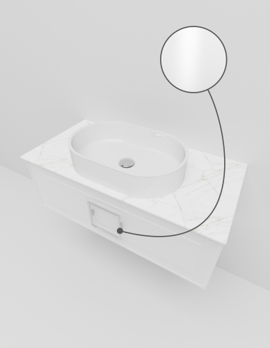 Тумба со столешницей La Fenice CUBO NFNC-01-CUB-B-100-2-GG 100х50 подвесная цвет белый