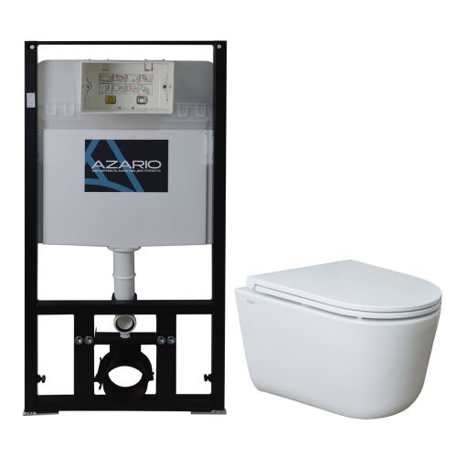 Комплект унитаз с инсталляцией с клавишей смыва Azario  AZ-8010-1000+LY1100R