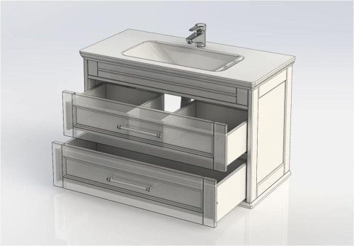 Тумба под раковину Aquanet Бостон М 00243781 100х50 напольная цвет белый