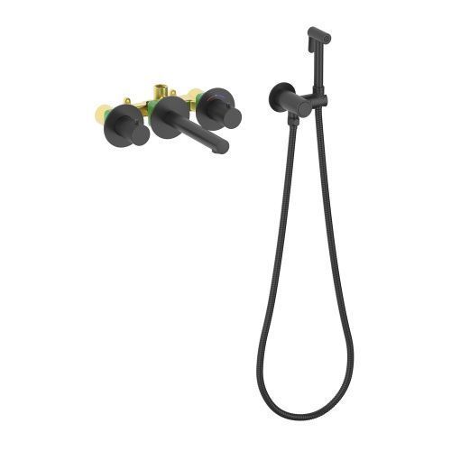 Смеситель для раковины Timo Saona 2383/03SM встраиваемый в стену черный