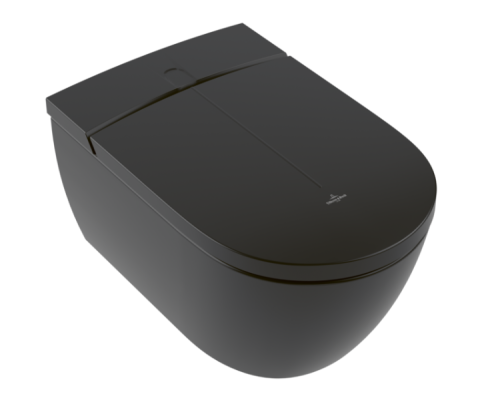 Унитаз-биде подвесной Villeroy Boch Viclean V0E100R7 черный с сиденьем микролифт безободковый импульсный смыв