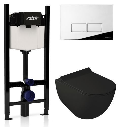 Комплект унитаз с инсталляцией и клавишей смыва Valsir KIT VSCR 7317NEMT Slim P3