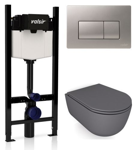 Комплект унитаз с инсталляцией и клавишей смыва Valsir KIT VSCrM 7334GM Slim P1