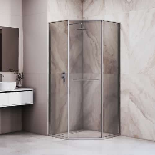 Душевой уголок RGW 33328200-31L 100х100 стекло тонированное профиль хром без поддона