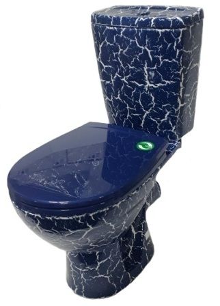 Унитаз-компакт напольный с бачком Rosa Соло Вн УнСкр315 синий с сиденьем каскадный смыв