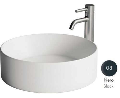 Раковина керамическая Alice Spy 34230108 40х40 накладная цвет черный без отверстий под смеситель